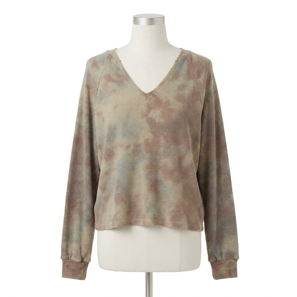 NEW PROJECT SOCIAL T wilderness tie dye thermal hoodie in olive tie dye